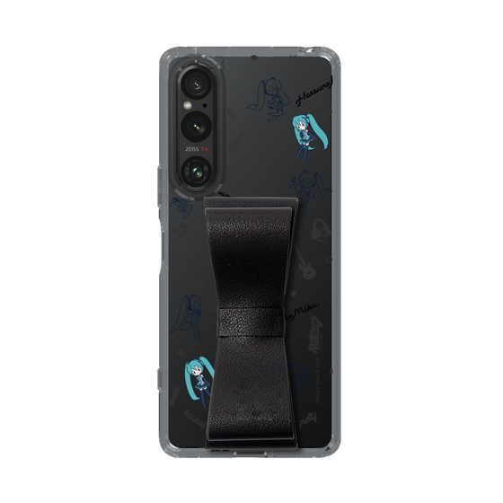 Slim Protection Case - STAND & RING RIBBON Black［ HATSUNE MIKU - Ribbon - Instrumental - Monochrome ］