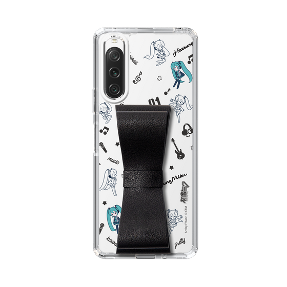 Slim Protection Case - STAND & RING RIBBON Black［ HATSUNE MIKU - Ribbon - Instrumental - Monochrome ］