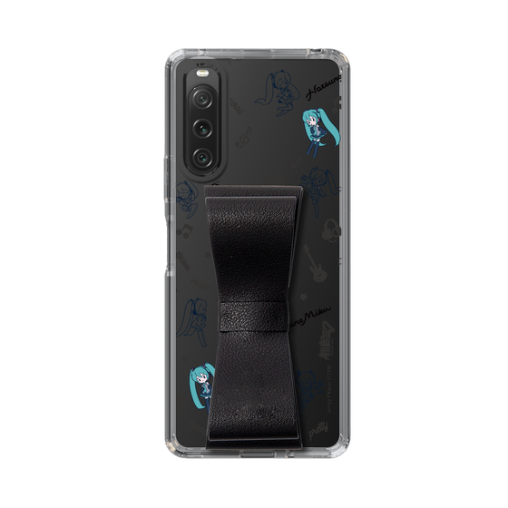 Slim Protection Case - STAND & RING RIBBON Black［ HATSUNE MIKU - Ribbon - Instrumental - Monochrome ］