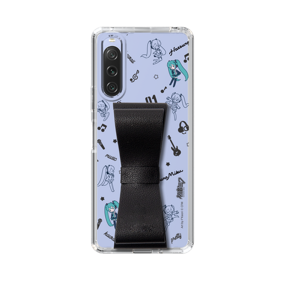 Slim Protection Case - STAND & RING RIBBON Black［ HATSUNE MIKU - Ribbon - Instrumental - Monochrome ］