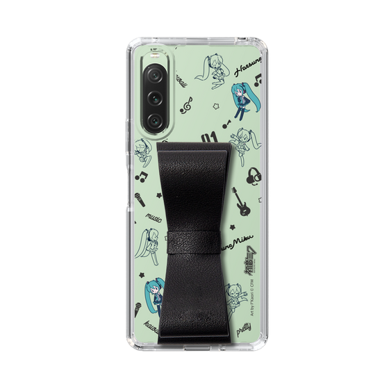 Slim Protection Case - STAND & RING RIBBON Black［ HATSUNE MIKU - Ribbon - Instrumental - Monochrome ］