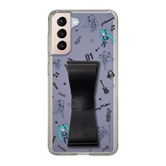 Slim Protection Case - STAND & RING RIBBON Black［ HATSUNE MIKU - Ribbon - Instrumental - Monochrome ］