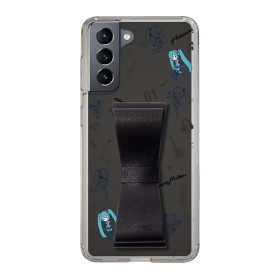 Slim Protection Case - STAND & RING RIBBON Black［ HATSUNE MIKU - Ribbon - Instrumental - Monochrome ］