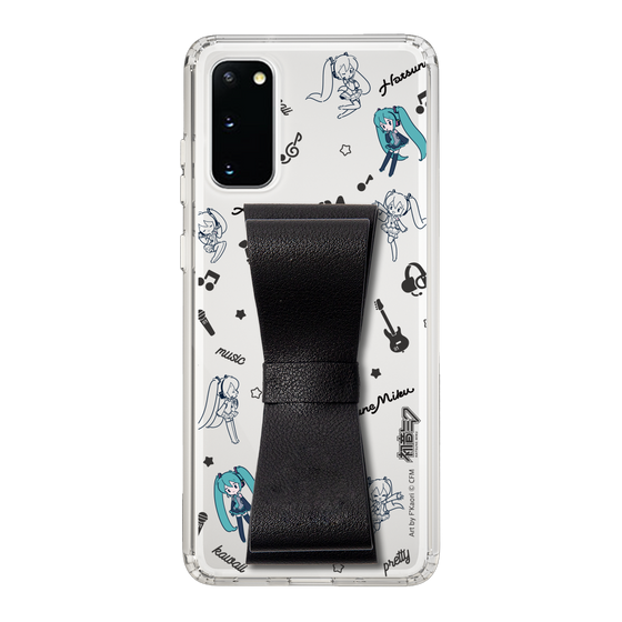 Slim Protection Case - STAND & RING RIBBON Black［ HATSUNE MIKU - Ribbon - Instrumental - Monochrome ］