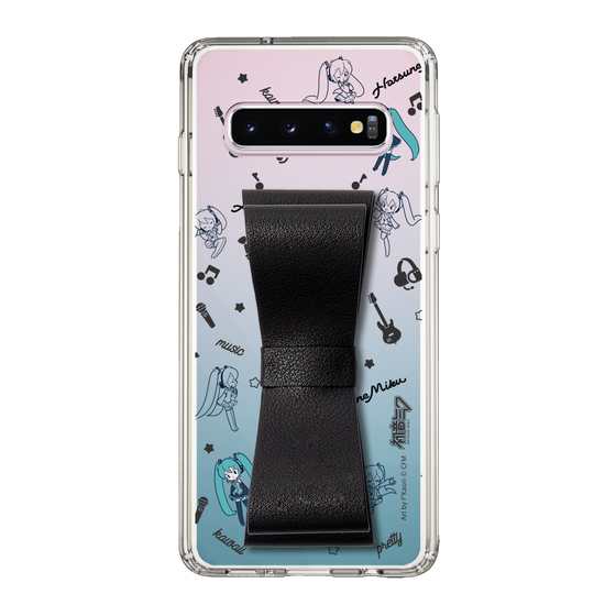 Slim Protection Case - STAND & RING RIBBON Black［ HATSUNE MIKU - Ribbon - Instrumental - Monochrome ］