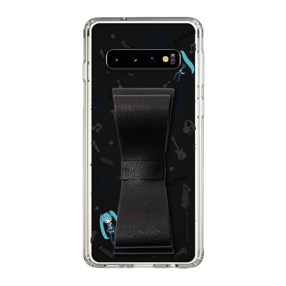 Slim Protection Case - STAND & RING RIBBON Black［ HATSUNE MIKU - Ribbon - Instrumental - Monochrome ］