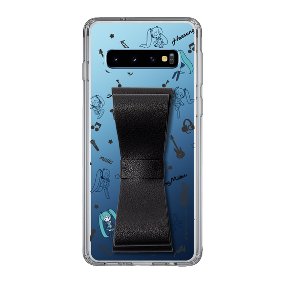 Slim Protection Case - STAND & RING RIBBON Black［ HATSUNE MIKU - Ribbon - Instrumental - Monochrome ］