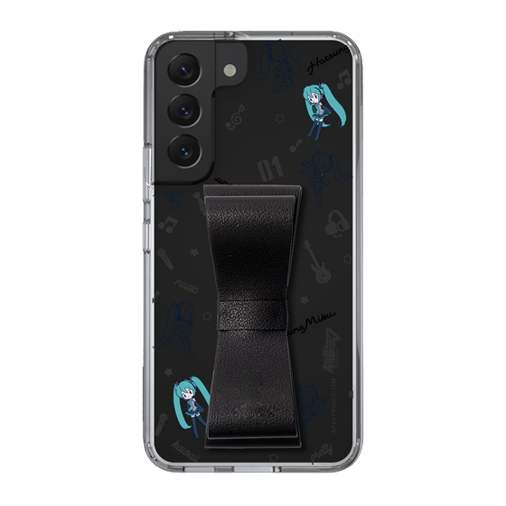 Slim Protection Case - STAND & RING RIBBON Black［ HATSUNE MIKU - Ribbon - Instrumental - Monochrome ］