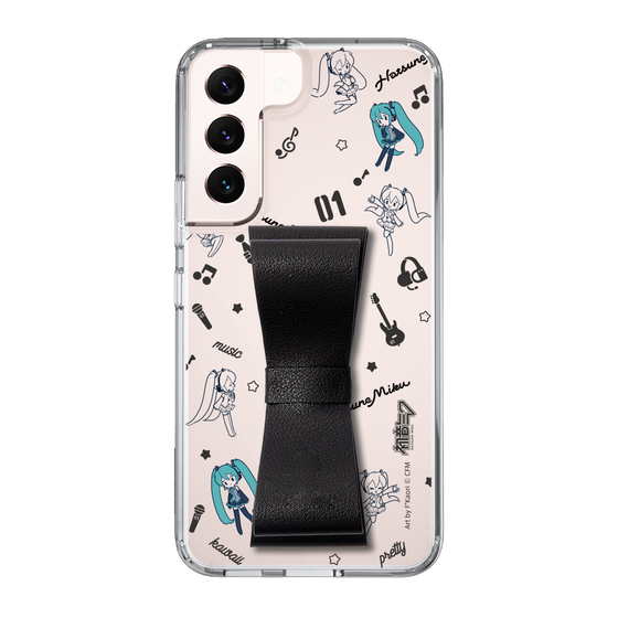 Slim Protection Case - STAND & RING RIBBON Black［ HATSUNE MIKU - Ribbon - Instrumental - Monochrome ］