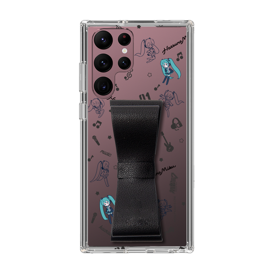 Slim Protection Case - STAND & RING RIBBON Black［ HATSUNE MIKU - Ribbon - Instrumental - Monochrome ］