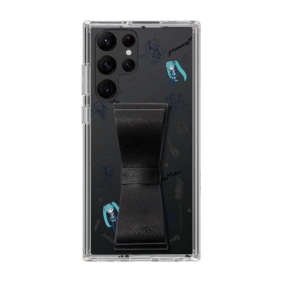 Slim Protection Case - STAND & RING RIBBON Black［ HATSUNE MIKU - Ribbon - Instrumental - Monochrome ］