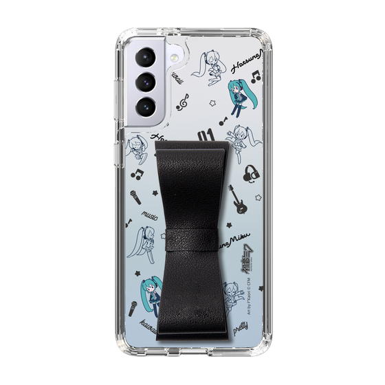 Slim Protection Case - STAND & RING RIBBON Black［ HATSUNE MIKU - Ribbon - Instrumental - Monochrome ］