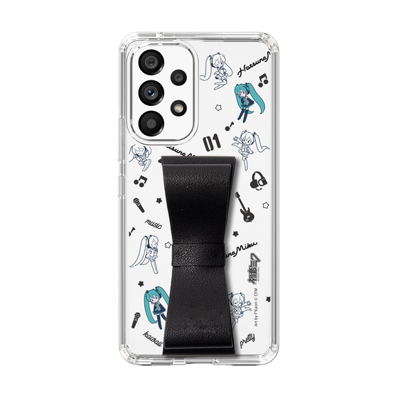 Slim Protection Case - STAND & RING RIBBON Black［ HATSUNE MIKU - Ribbon - Instrumental - Monochrome ］