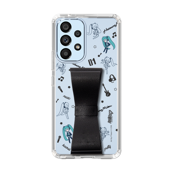 Slim Protection Case - STAND & RING RIBBON Black［ HATSUNE MIKU - Ribbon - Instrumental - Monochrome ］