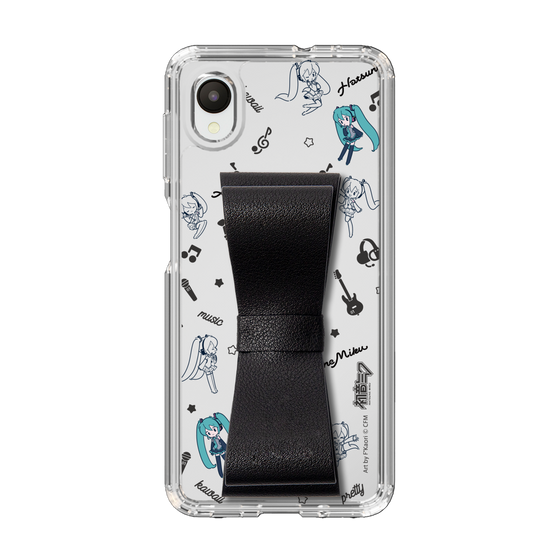 Slim Protection Case - STAND & RING RIBBON Black［ HATSUNE MIKU - Ribbon - Instrumental - Monochrome ］