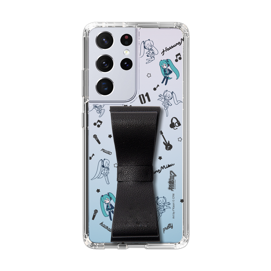 Slim Protection Case - STAND & RING RIBBON Black［ HATSUNE MIKU - Ribbon - Instrumental - Monochrome ］