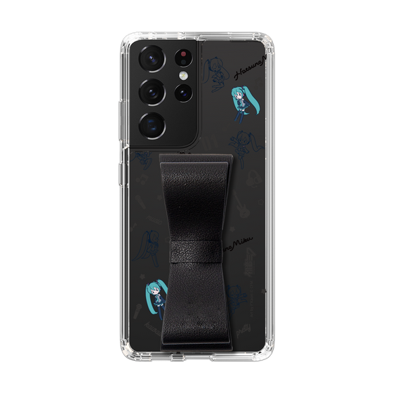 Slim Protection Case - STAND & RING RIBBON Black［ HATSUNE MIKU - Ribbon - Instrumental - Monochrome ］