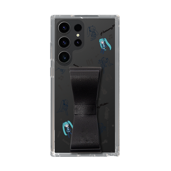 Slim Protection Case - STAND & RING RIBBON Black［ HATSUNE MIKU - Ribbon - Instrumental - Monochrome ］