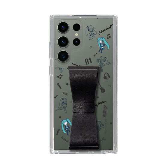 Slim Protection Case - STAND & RING RIBBON Black［ HATSUNE MIKU - Ribbon - Instrumental - Monochrome ］
