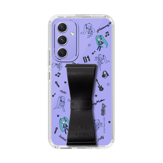 Slim Protection Case - STAND & RING RIBBON Black［ HATSUNE MIKU - Ribbon - Instrumental - Monochrome ］