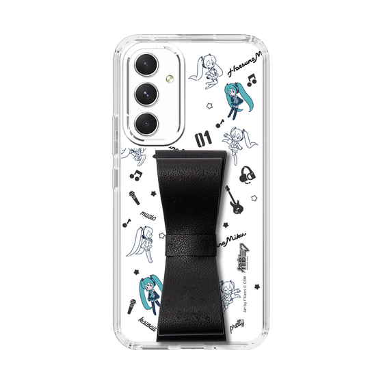 Slim Protection Case - STAND & RING RIBBON Black［ HATSUNE MIKU - Ribbon - Instrumental - Monochrome ］