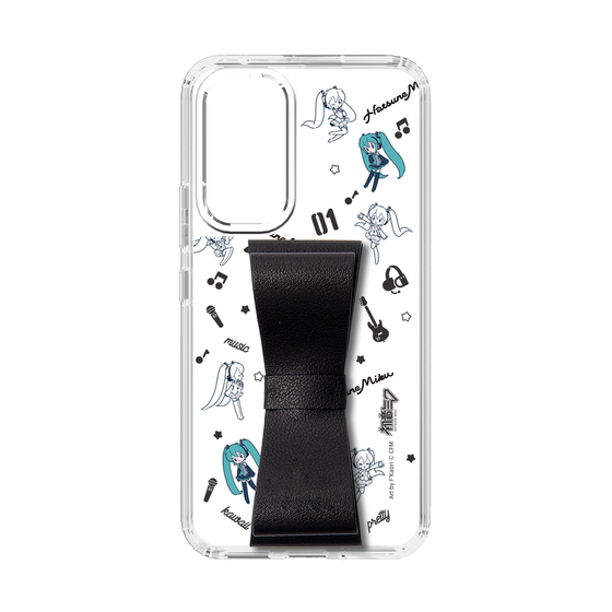 Slim Protection Case - STAND & RING RIBBON Black［ HATSUNE MIKU - Ribbon - Instrumental - Monochrome ］
