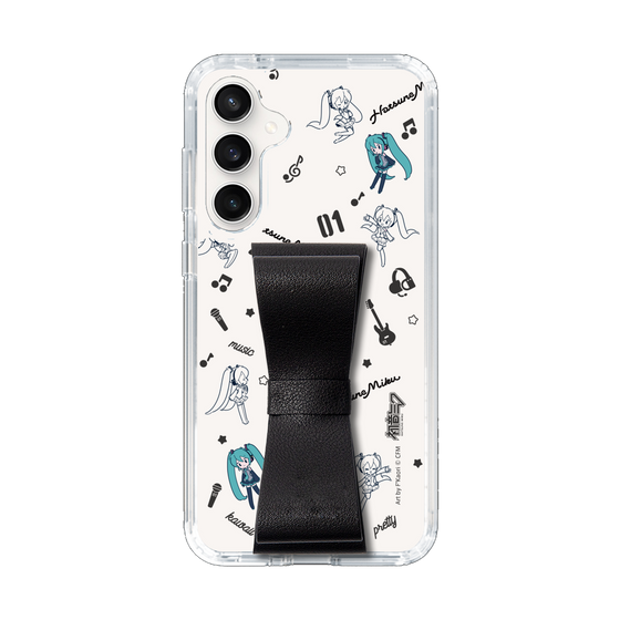 Slim Protection Case - STAND & RING RIBBON Black［ HATSUNE MIKU - Ribbon - Instrumental - Monochrome ］