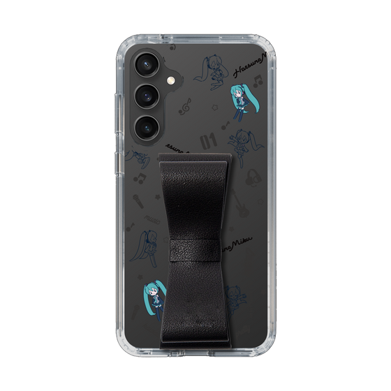 Slim Protection Case - STAND & RING RIBBON Black［ HATSUNE MIKU - Ribbon - Instrumental - Monochrome ］