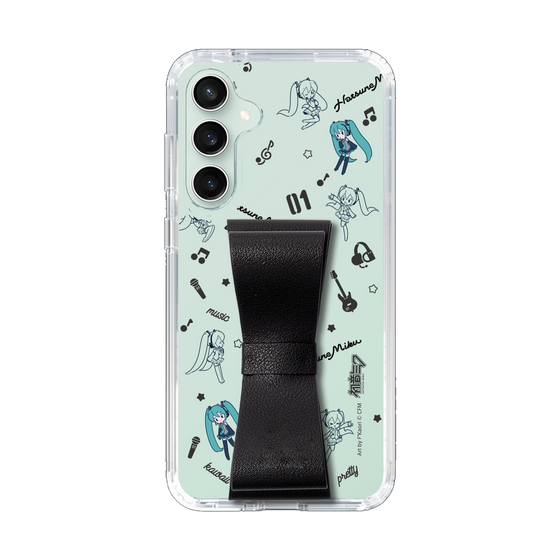 Slim Protection Case - STAND & RING RIBBON Black［ HATSUNE MIKU - Ribbon - Instrumental - Monochrome ］