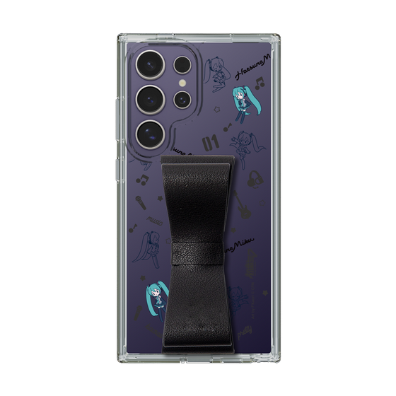 Slim Protection Case - STAND & RING RIBBON Black［ HATSUNE MIKU - Ribbon - Instrumental - Monochrome ］