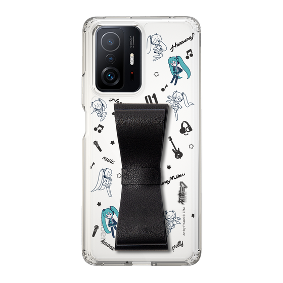 Slim Protection Case - STAND & RING RIBBON Black［ HATSUNE MIKU - Ribbon - Instrumental - Monochrome ］