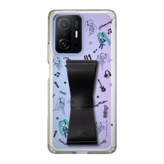 Slim Protection Case - STAND & RING RIBBON Black［ HATSUNE MIKU - Ribbon - Instrumental - Monochrome ］
