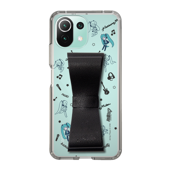 Slim Protection Case - STAND & RING RIBBON Black［ HATSUNE MIKU - Ribbon - Instrumental - Monochrome ］