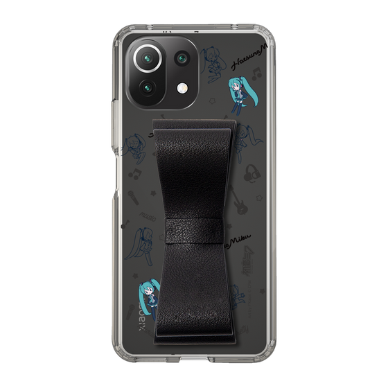 Slim Protection Case - STAND & RING RIBBON Black［ HATSUNE MIKU - Ribbon - Instrumental - Monochrome ］