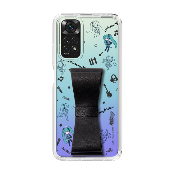 Slim Protection Case - STAND & RING RIBBON Black［ HATSUNE MIKU - Ribbon - Instrumental - Monochrome ］