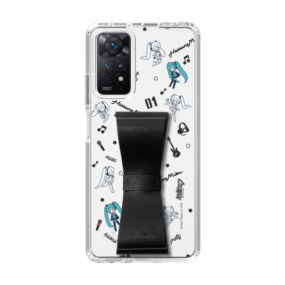 Slim Protection Case - STAND & RING RIBBON Black［ HATSUNE MIKU - Ribbon - Instrumental - Monochrome ］