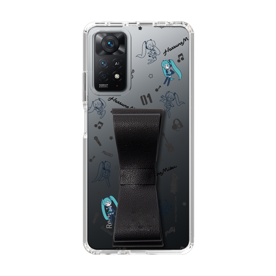 Slim Protection Case - STAND & RING RIBBON Black［ HATSUNE MIKU - Ribbon - Instrumental - Monochrome ］