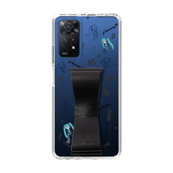 Slim Protection Case - STAND & RING RIBBON Black［ HATSUNE MIKU - Ribbon - Instrumental - Monochrome ］