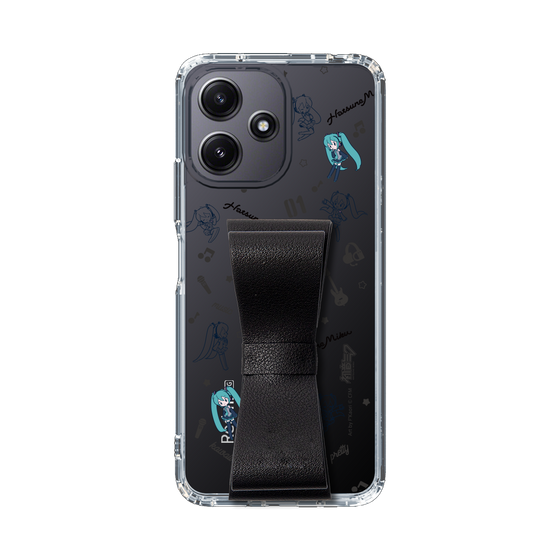Slim Protection Case - STAND & RING RIBBON Black［ HATSUNE MIKU - Ribbon - Instrumental - Monochrome ］
