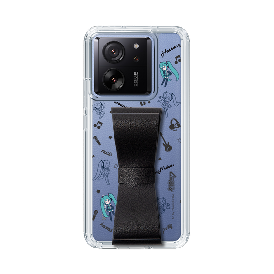 Slim Protection Case - STAND & RING RIBBON Black［ HATSUNE MIKU - Ribbon - Instrumental - Monochrome ］