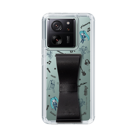 Slim Protection Case - STAND & RING RIBBON Black［ HATSUNE MIKU - Ribbon - Instrumental - Monochrome ］