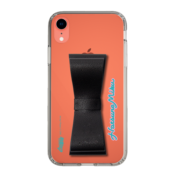 Slim Protection Case - STAND & RING RIBBON Black［ HATSUNE MIKU - Ribbon - Logo ］