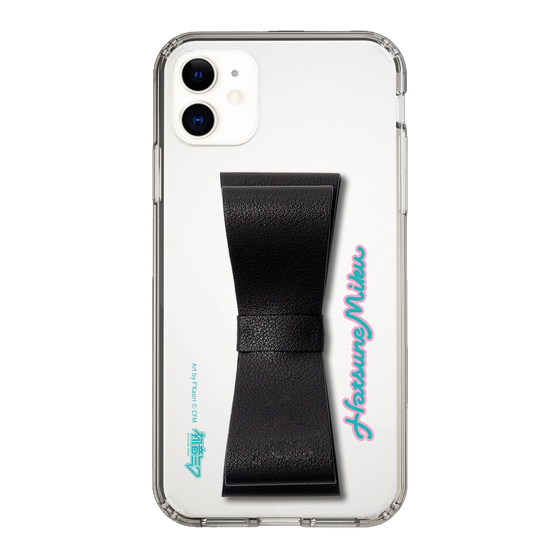 Slim Protection Case - STAND & RING RIBBON Black［ HATSUNE MIKU - Ribbon - Logo ］