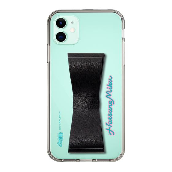 Slim Protection Case - STAND & RING RIBBON Black［ HATSUNE MIKU - Ribbon - Logo ］