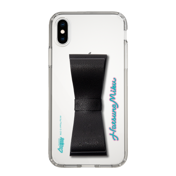 Slim Protection Case - STAND & RING RIBBON Black［ HATSUNE MIKU - Ribbon - Logo ］