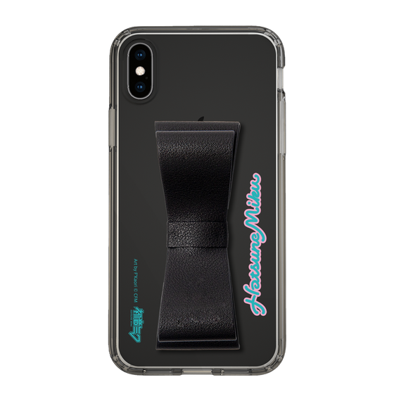 Slim Protection Case - STAND & RING RIBBON Black［ HATSUNE MIKU - Ribbon - Logo ］