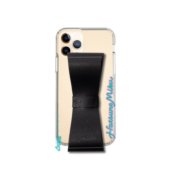Slim Protection Case - STAND & RING RIBBON Black［ HATSUNE MIKU - Ribbon - Logo ］