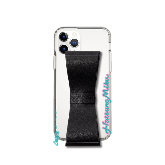 Slim Protection Case - STAND & RING RIBBON Black［ HATSUNE MIKU - Ribbon - Logo ］