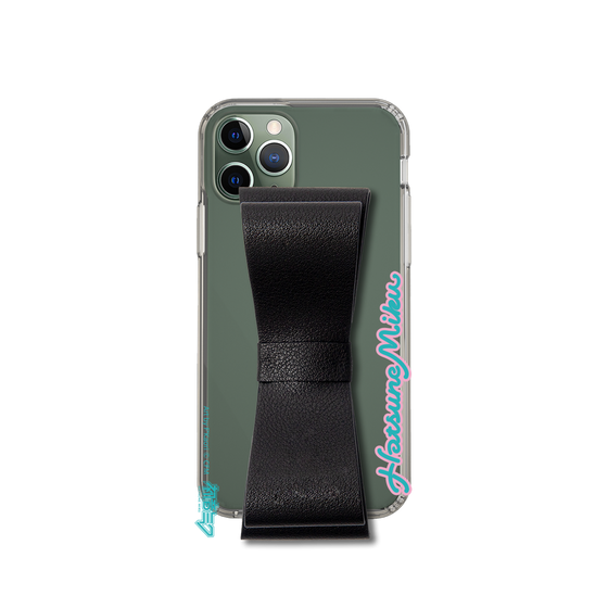 Slim Protection Case - STAND & RING RIBBON Black［ HATSUNE MIKU - Ribbon - Logo ］