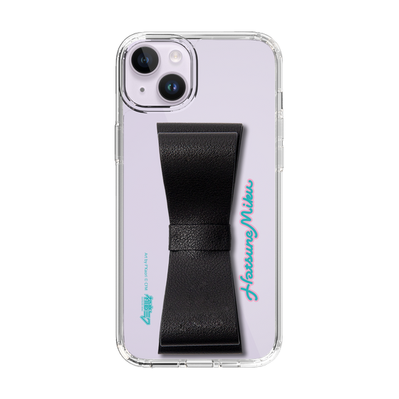 Slim Protection Case - STAND & RING RIBBON Black［ HATSUNE MIKU - Ribbon - Logo ］